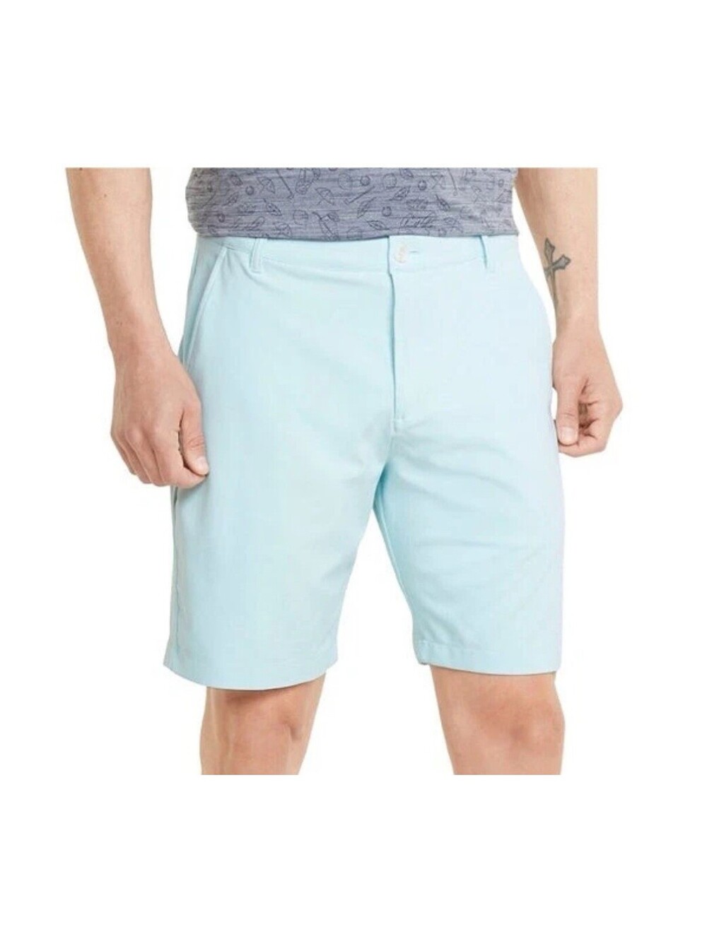PUMA x Arnold Palmer Mens Sz 38 Latrobe Golf Shorts Light Aqua 533020-05 UPF 50+